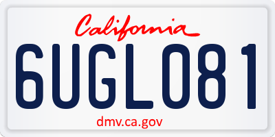 CA license plate 6UGL081