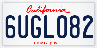 CA license plate 6UGL082