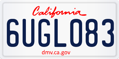 CA license plate 6UGL083
