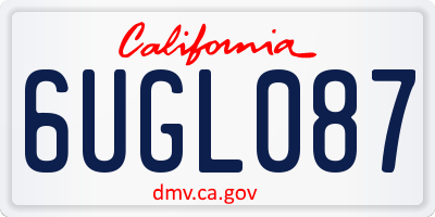 CA license plate 6UGL087
