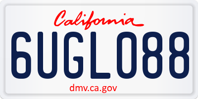 CA license plate 6UGL088