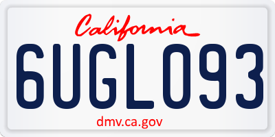 CA license plate 6UGL093