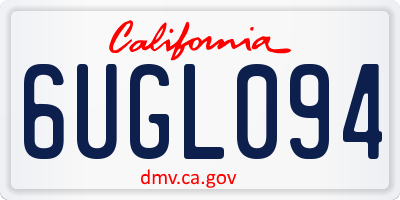 CA license plate 6UGL094