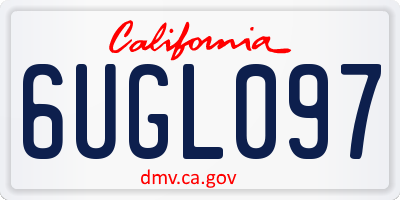CA license plate 6UGL097