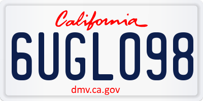 CA license plate 6UGL098