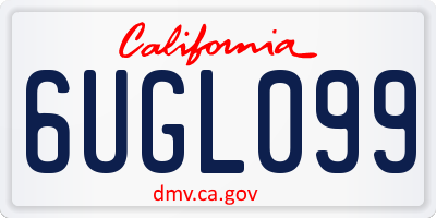 CA license plate 6UGL099