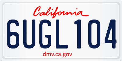 CA license plate 6UGL104