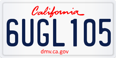 CA license plate 6UGL105