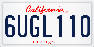 CA license plate 6UGL110