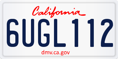 CA license plate 6UGL112