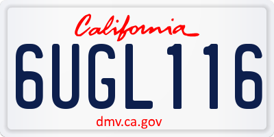 CA license plate 6UGL116