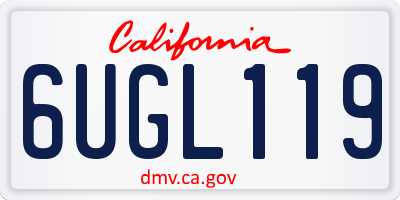 CA license plate 6UGL119