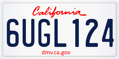 CA license plate 6UGL124