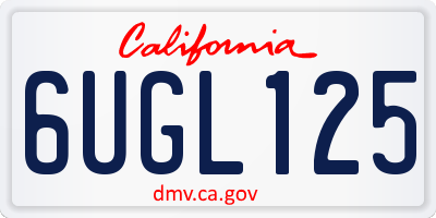 CA license plate 6UGL125