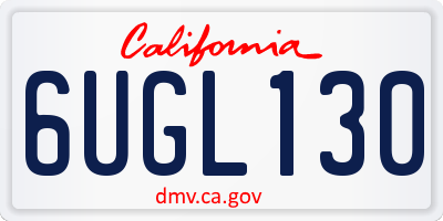 CA license plate 6UGL130