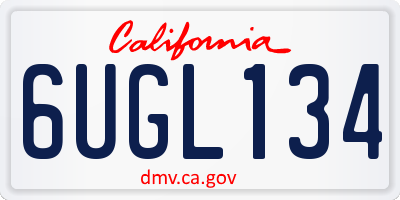 CA license plate 6UGL134