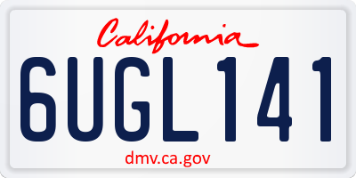 CA license plate 6UGL141