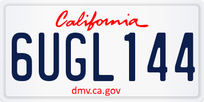 CA license plate 6UGL144