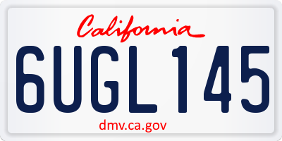 CA license plate 6UGL145