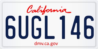 CA license plate 6UGL146