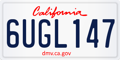 CA license plate 6UGL147