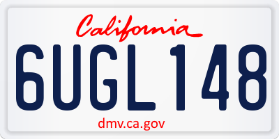 CA license plate 6UGL148