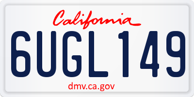 CA license plate 6UGL149
