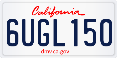 CA license plate 6UGL150