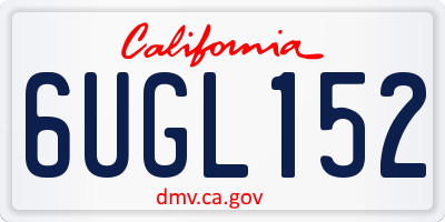 CA license plate 6UGL152