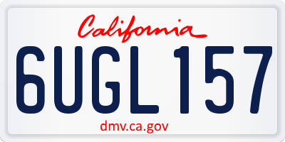CA license plate 6UGL157