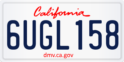 CA license plate 6UGL158