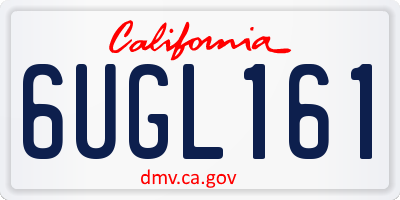 CA license plate 6UGL161