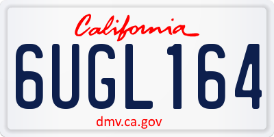 CA license plate 6UGL164