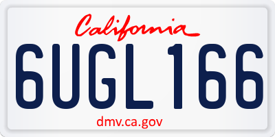 CA license plate 6UGL166