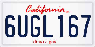 CA license plate 6UGL167