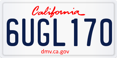 CA license plate 6UGL170