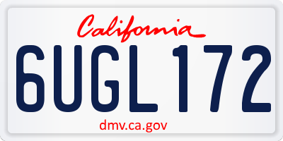 CA license plate 6UGL172