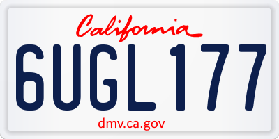 CA license plate 6UGL177