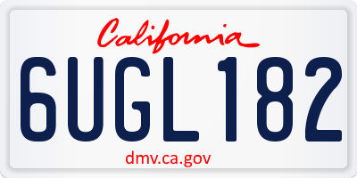 CA license plate 6UGL182