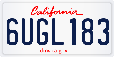 CA license plate 6UGL183