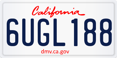 CA license plate 6UGL188