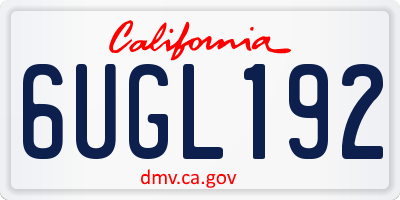 CA license plate 6UGL192