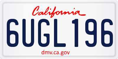 CA license plate 6UGL196