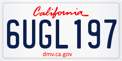 CA license plate 6UGL197