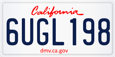 CA license plate 6UGL198