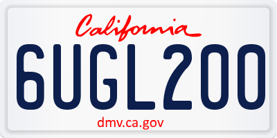 CA license plate 6UGL200