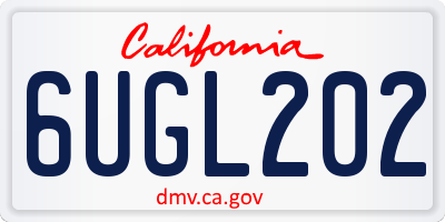 CA license plate 6UGL202