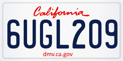 CA license plate 6UGL209