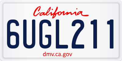 CA license plate 6UGL211