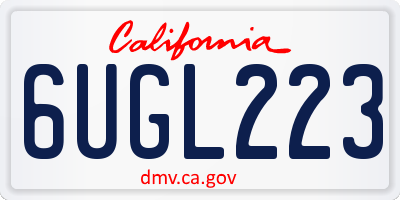 CA license plate 6UGL223